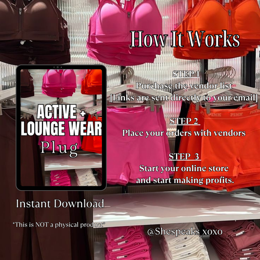 Active + Lounge Wear Vendor List