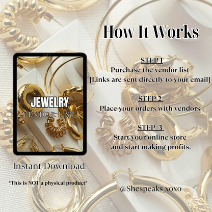 Jewelry Vendor List